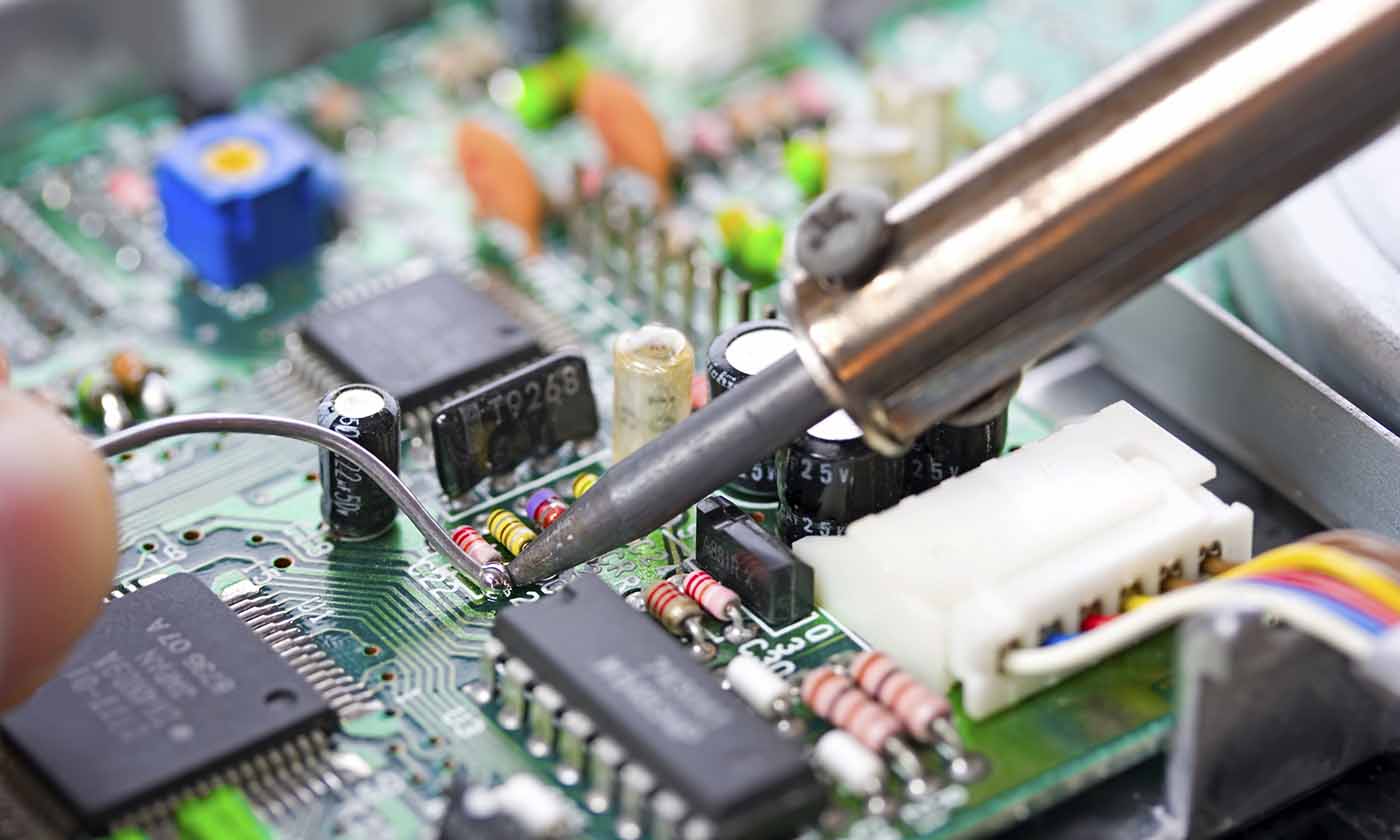 Soldering a circuit board Soldering a circuit board